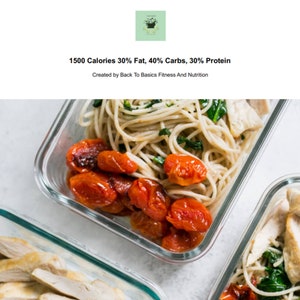7-Day 1500 Calories 30 Fat, 40 Carbs, 30 Protein Meal Plan