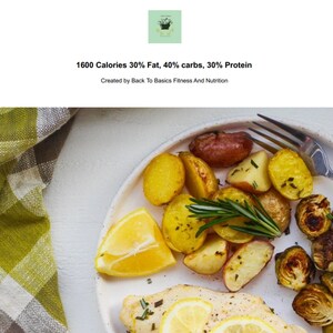 7-Day 1600 Calories 30% Fat 40 carbs 30 Protein