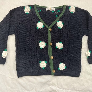 Austrian cardigan wool embroidered xs s size folk jacket Austria Bavaria Tyrol Trachten embroidery Octoberfest cardi hand embroidery