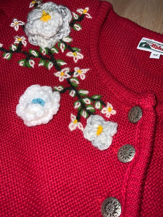 S M L Austrian cardigan wool embroidered knitted … - image 4