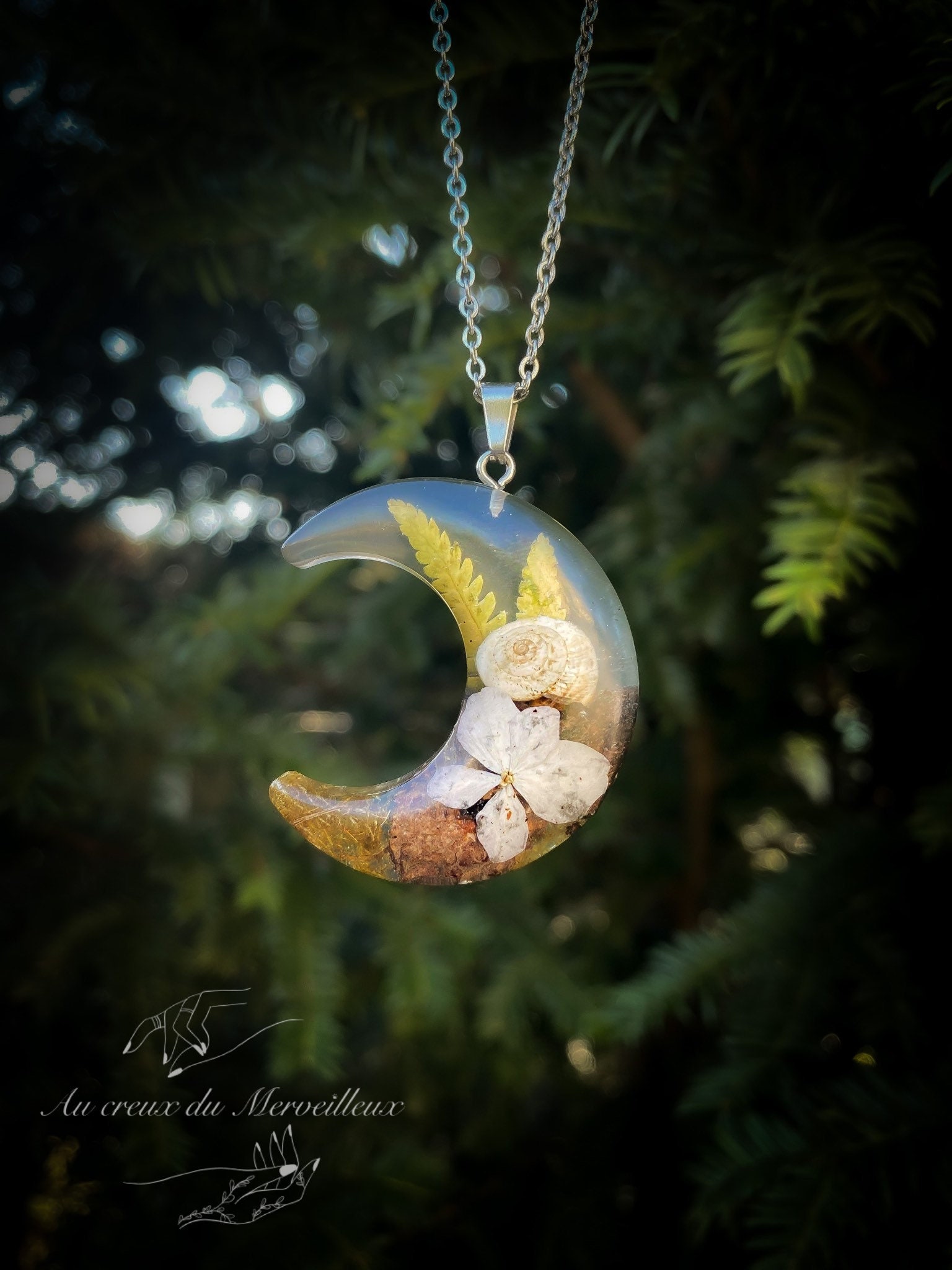 Moon And Nature Pendant Etsy