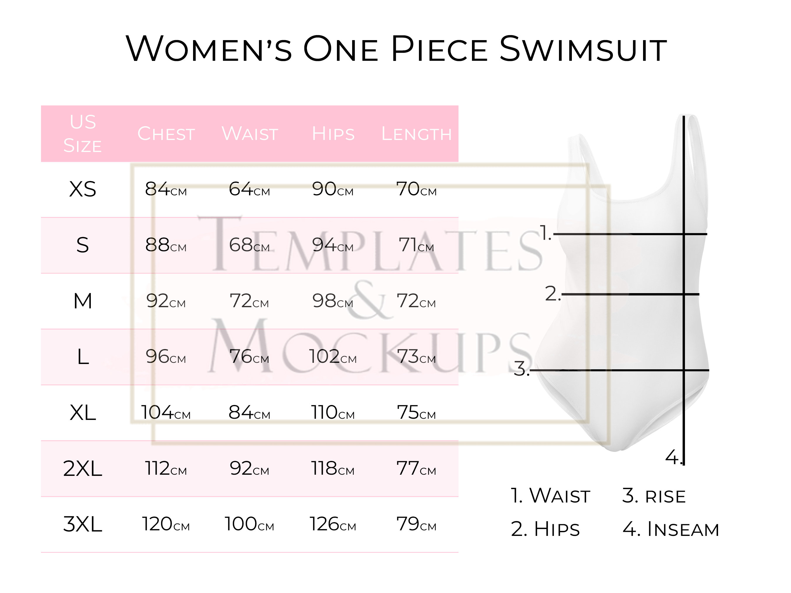 Women's Swimsuit Size Chart – peachswimwearusa