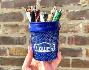 Mini cubo con pedrería - Azul