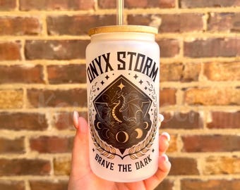 Vaso de vidrio Onyx Storm de 16 oz