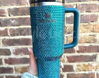 Vaso Stanley de 40 oz con circonitas y diamantes de imitación.
