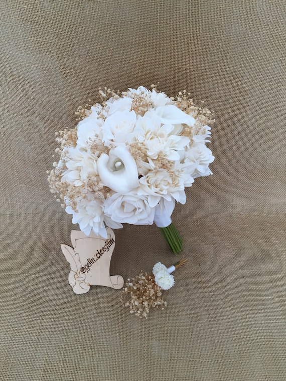 Chrysanthemum Bridal Bouquet White Bridal Bouquet White Rose Etsy