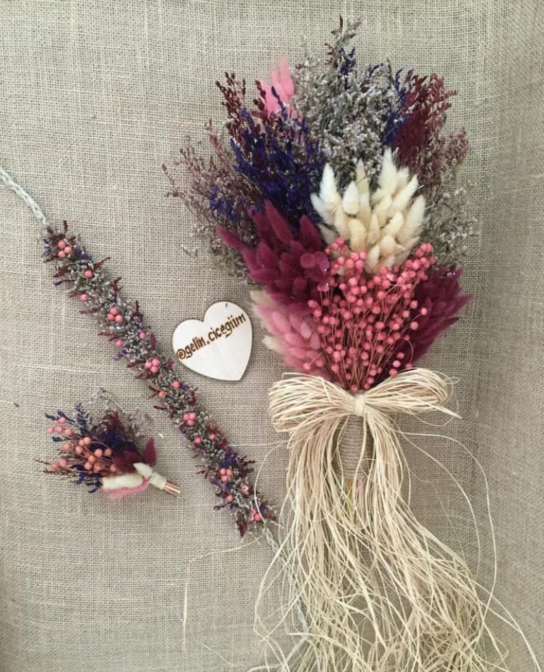 Dry Flower Bridal Bouquet Dried Flower White Rose Bouquet Etsy