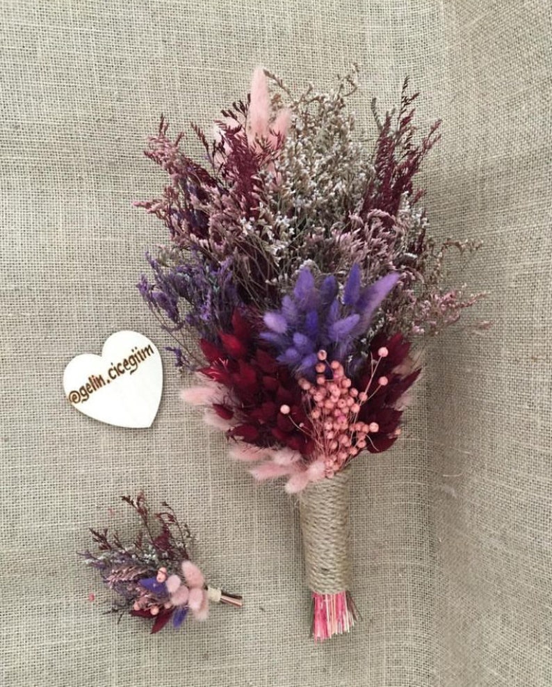 Dry Flower Bridal Bouquet Dried Flower White Rose Bouquet Etsy