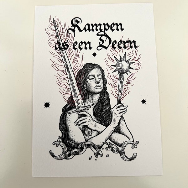 Kampen as een Deern nib&ink drawing Postcard