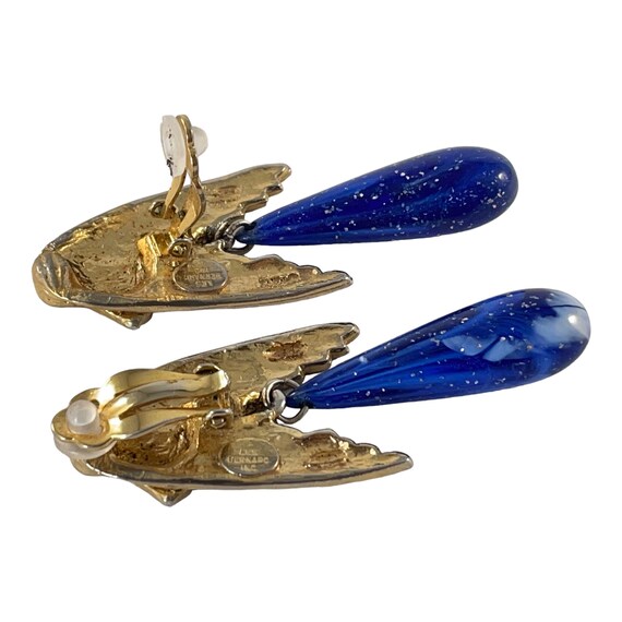 Vintage Les Bernard Angel Wings Blue Faux Lapis D… - image 9