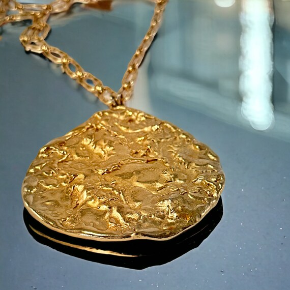 Vintage Napier Molten Gold Large Pendant Necklace… - image 5