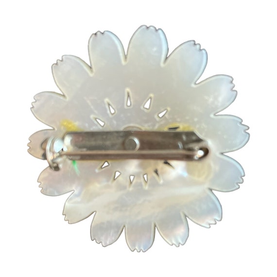 Vintage Mother of Pearl & Pearl Center Flower Bro… - image 10