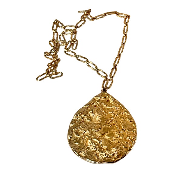 Vintage Napier Molten Gold Large Pendant Necklace… - image 9