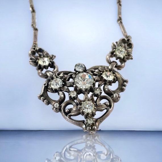 Vintage Coro Edwardian Revival Heart Pendant Neck… - image 6