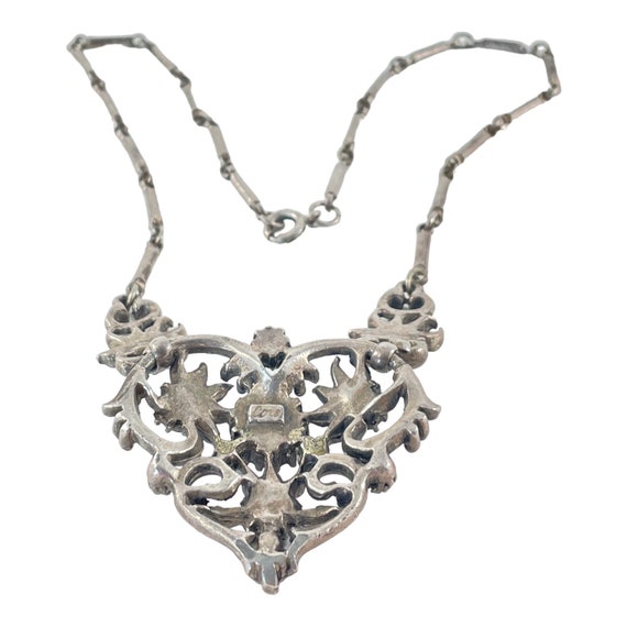 Vintage Coro Edwardian Revival Heart Pendant Neck… - image 10