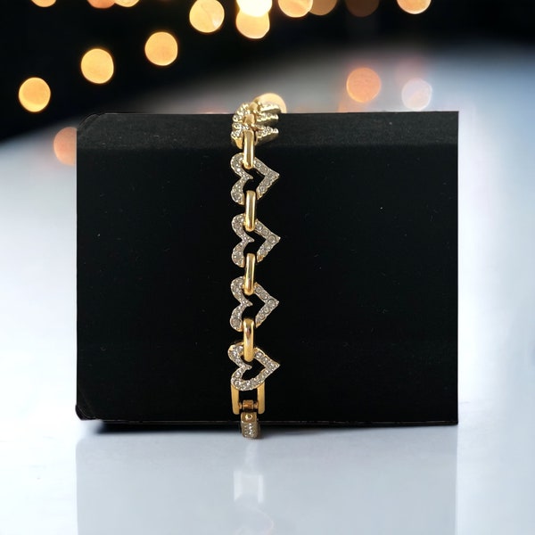 Swarovski Gold Link Bracelet Etsy