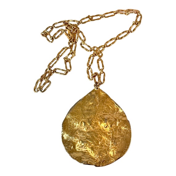 Vintage Napier Molten Gold Large Pendant Necklace… - image 10