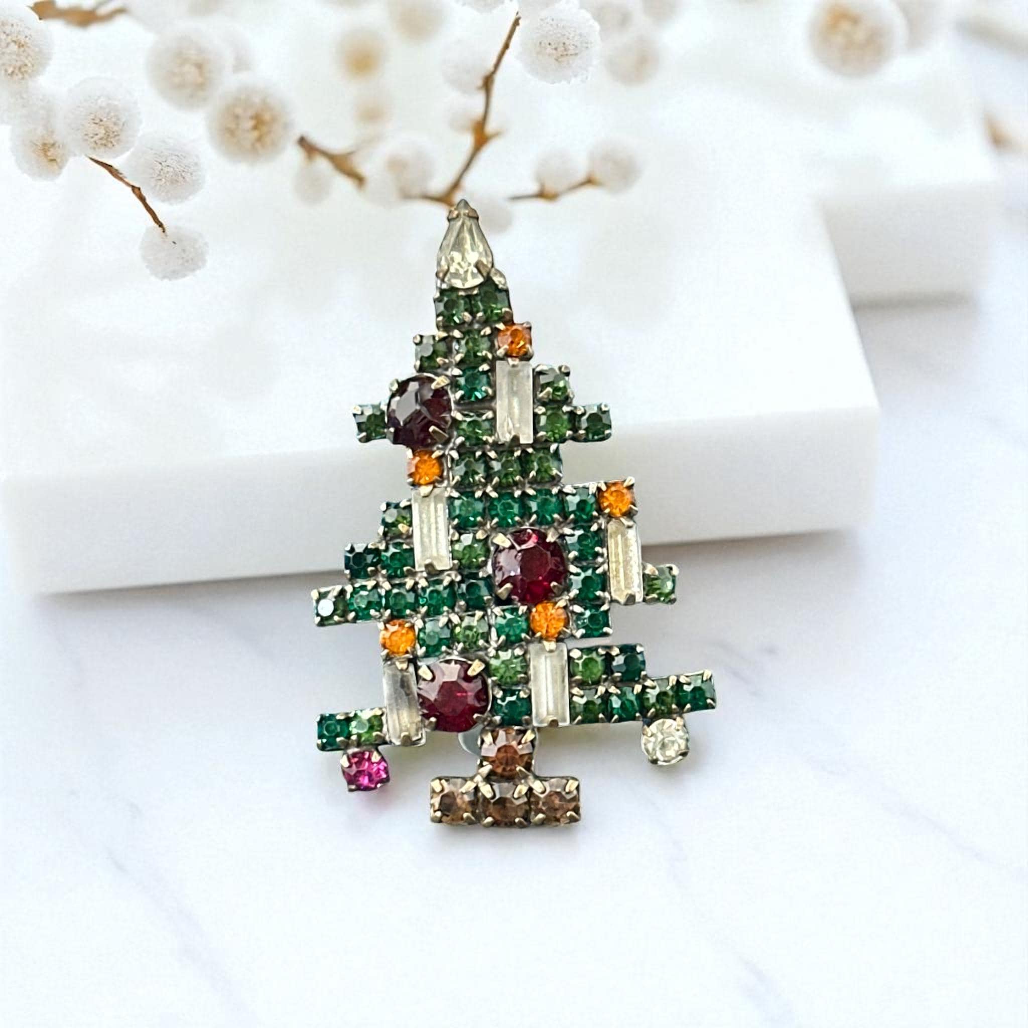 Vintage Weiss Christmas Tree Brooch - Etsy