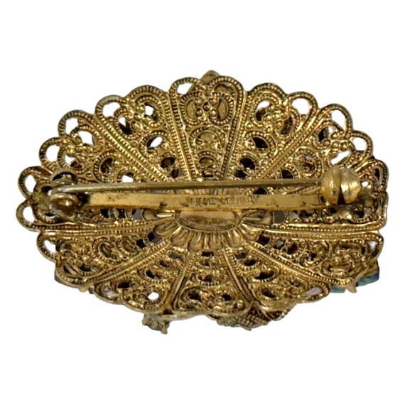 ☆Vintage 1960's filigree flower design brooch