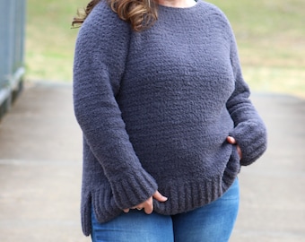 Modèle de pull au crochet surdimensionné XS-5X - téléchargement numérique PDF - pull volumineux, pull au crochet carré, pull au crochet facile, pull au crochet