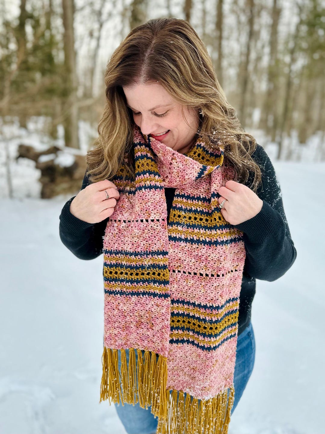 Textured Crochet Scarf Pattern | PDF Digital Download | Easy Beginner ...