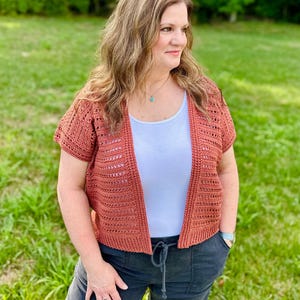 Lightweight Crochet Cardigan PDF Pattern | DIGITAL DOWNLOAD | Summer Cardigan, Summerweight, Open Mesh Stitch, Beginner Friendly, Cotton image 10