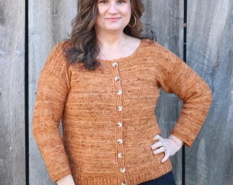 Buttoned Crochet Cardigan Pattern | PDF Digital Download | Sizes XS-5X, Button-down Cardigan, Lightweight Crochet Cardigan, Crochet Sweater