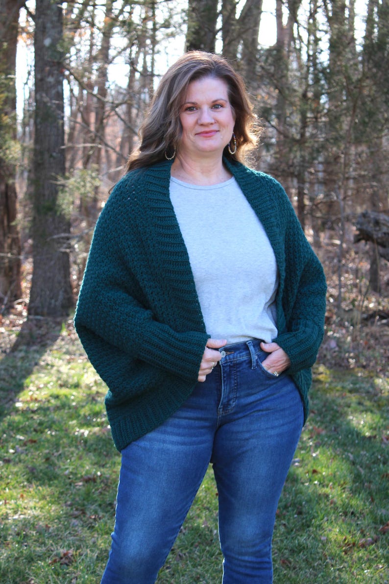 beginner friendly oversized cocoon cardigan crochet pattern