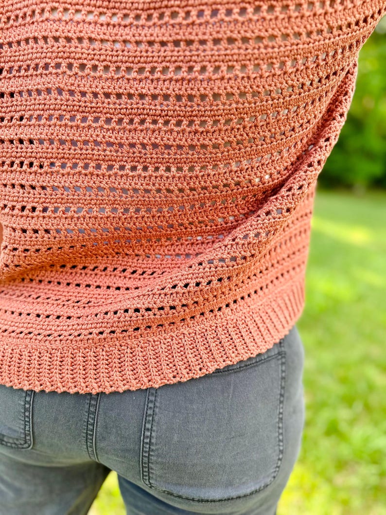 Lightweight Crochet Cardigan PDF Pattern | DIGITAL DOWNLOAD | Summer Cardigan, Summerweight, Open Mesh Stitch, Beginner Friendly, Cotton image 6