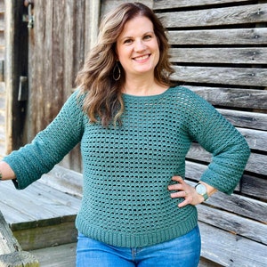 Lightweight Crochet Sweater Pattern Sizes XS-5X | PDF Digital Download | Fall Sweater, Crochet Pullover, Easy Crochet Sweater
