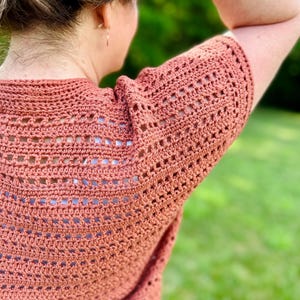 Lightweight Crochet Cardigan PDF Pattern | DIGITAL DOWNLOAD | Summer Cardigan, Summerweight, Open Mesh Stitch, Beginner Friendly, Cotton image 4