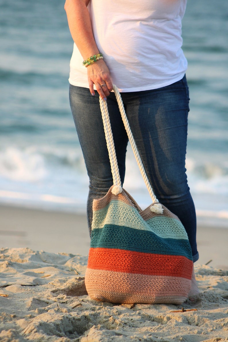 Crochet Beach Bag - Seaside Beach Tote | Crochet Pattern PDF Digital ...