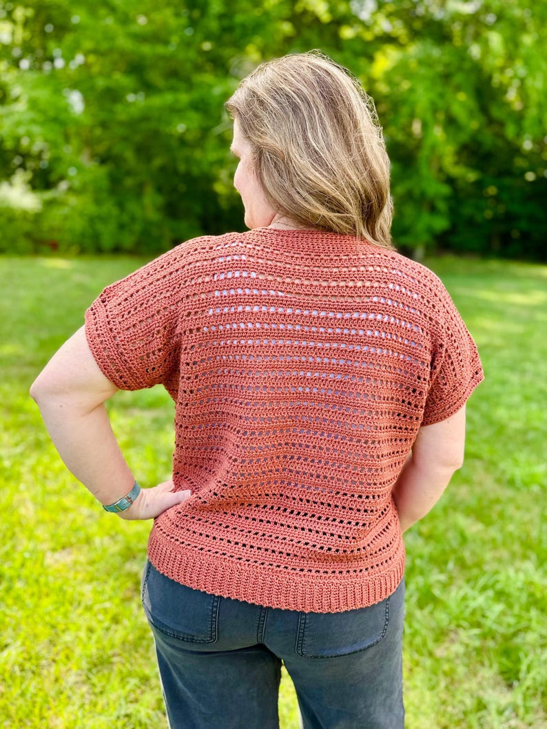 Lightweight Crochet Cardigan PDF Pattern | DIGITAL DOWNLOAD | Summer Cardigan, Summerweight, Open Mesh Stitch, Beginner Friendly, Cotton image 9