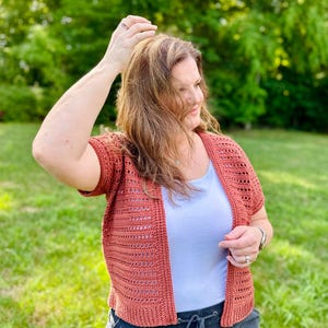 Lightweight Crochet Cardigan PDF Pattern | DIGITAL DOWNLOAD | Summer Cardigan, Summerweight, Open Mesh Stitch, Beginner Friendly, Cotton image 7