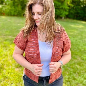 Lightweight Crochet Cardigan PDF Pattern | DIGITAL DOWNLOAD | Summer Cardigan, Summerweight, Open Mesh Stitch, Beginner Friendly, Cotton image 1