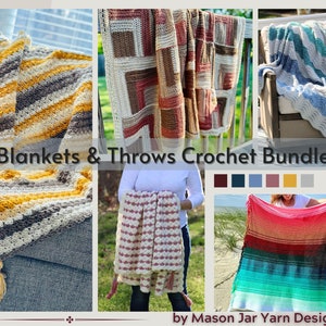 Blankets & Throws Crochet Pattern Bundle | PDF DIGITAL DOWNLOAD | Crochet Blanket, Crochet Throw, Easy Crochet Blanket, Modern Blanket