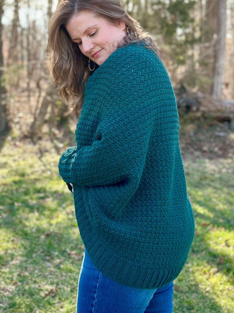 beginner friendly oversized cocoon cardigan crochet pattern