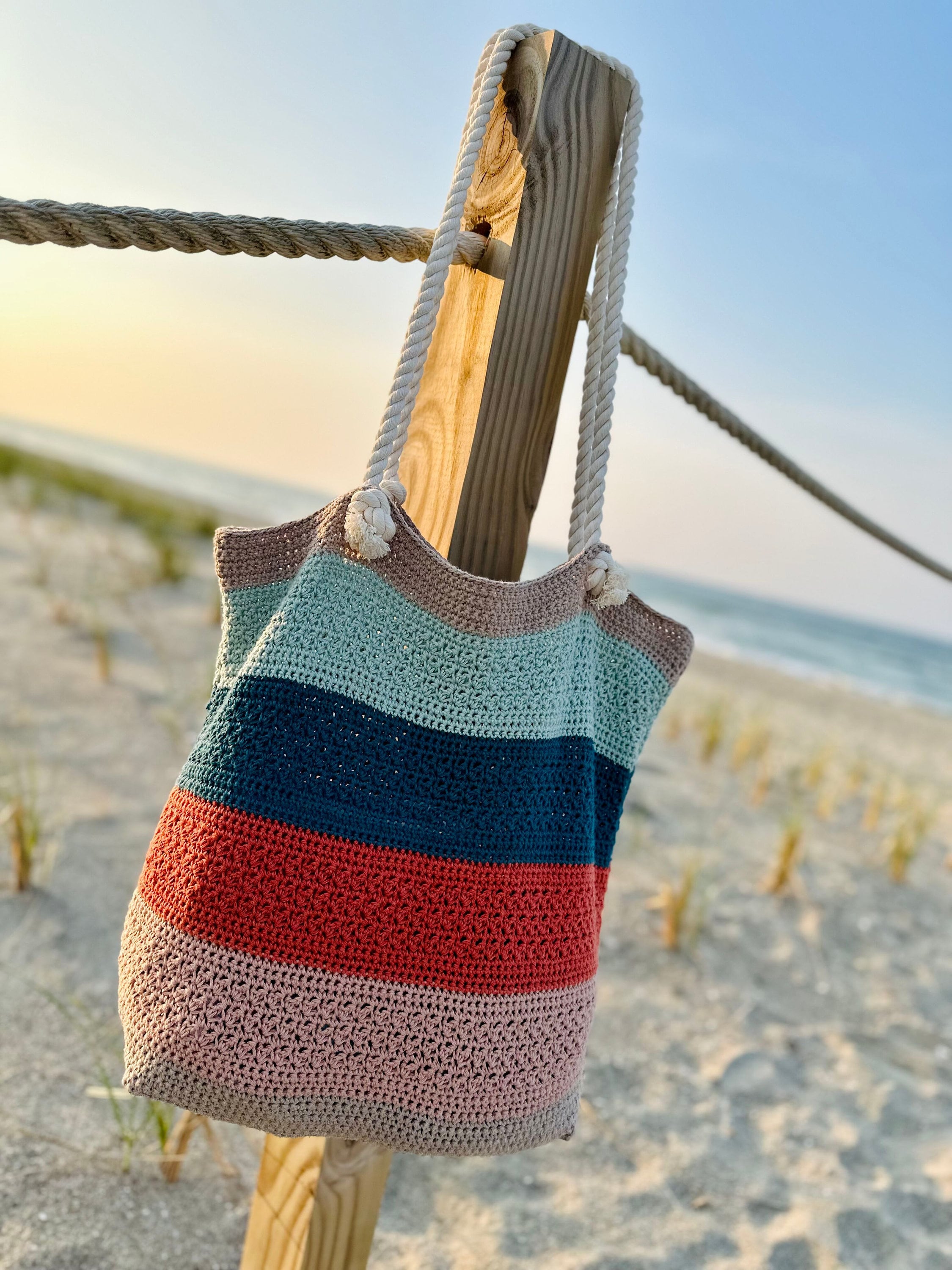 Crochet Beach Bag - Seaside Beach Tote | Crochet Pattern PDF Digital ...