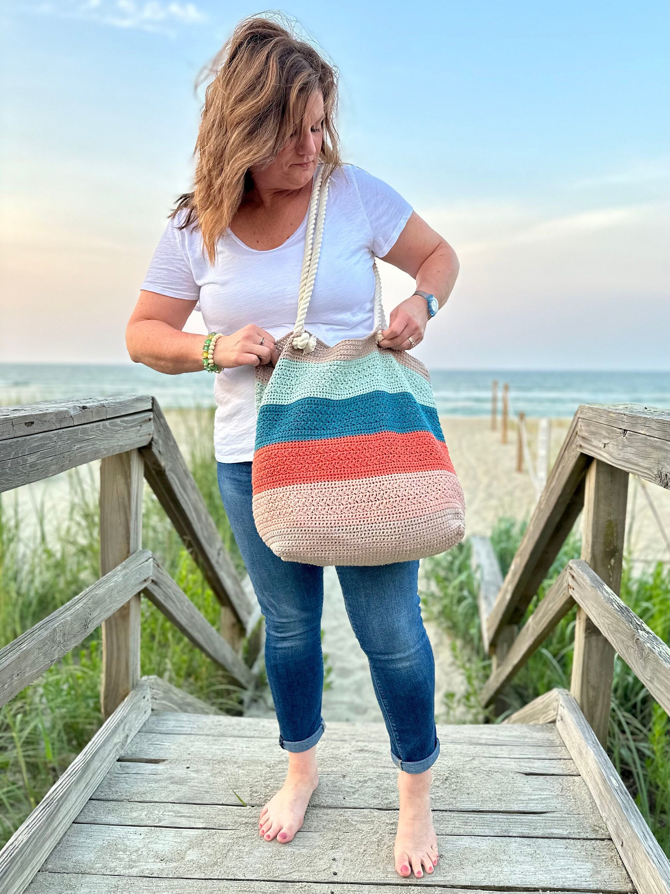 Crochet Beach Bag Seaside Beach Tote Crochet Pattern PDF - Etsy