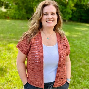 Lightweight Crochet Cardigan PDF Pattern | DIGITAL DOWNLOAD | Summer Cardigan, Summerweight, Open Mesh Stitch, Beginner Friendly, Cotton image 5
