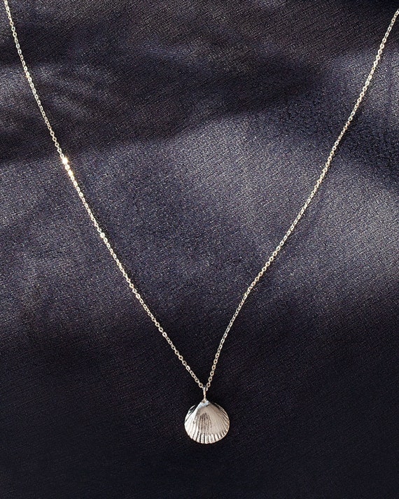 Tiny Silver Shell Necklace Hand Made Eco Friendly Silver Sussex