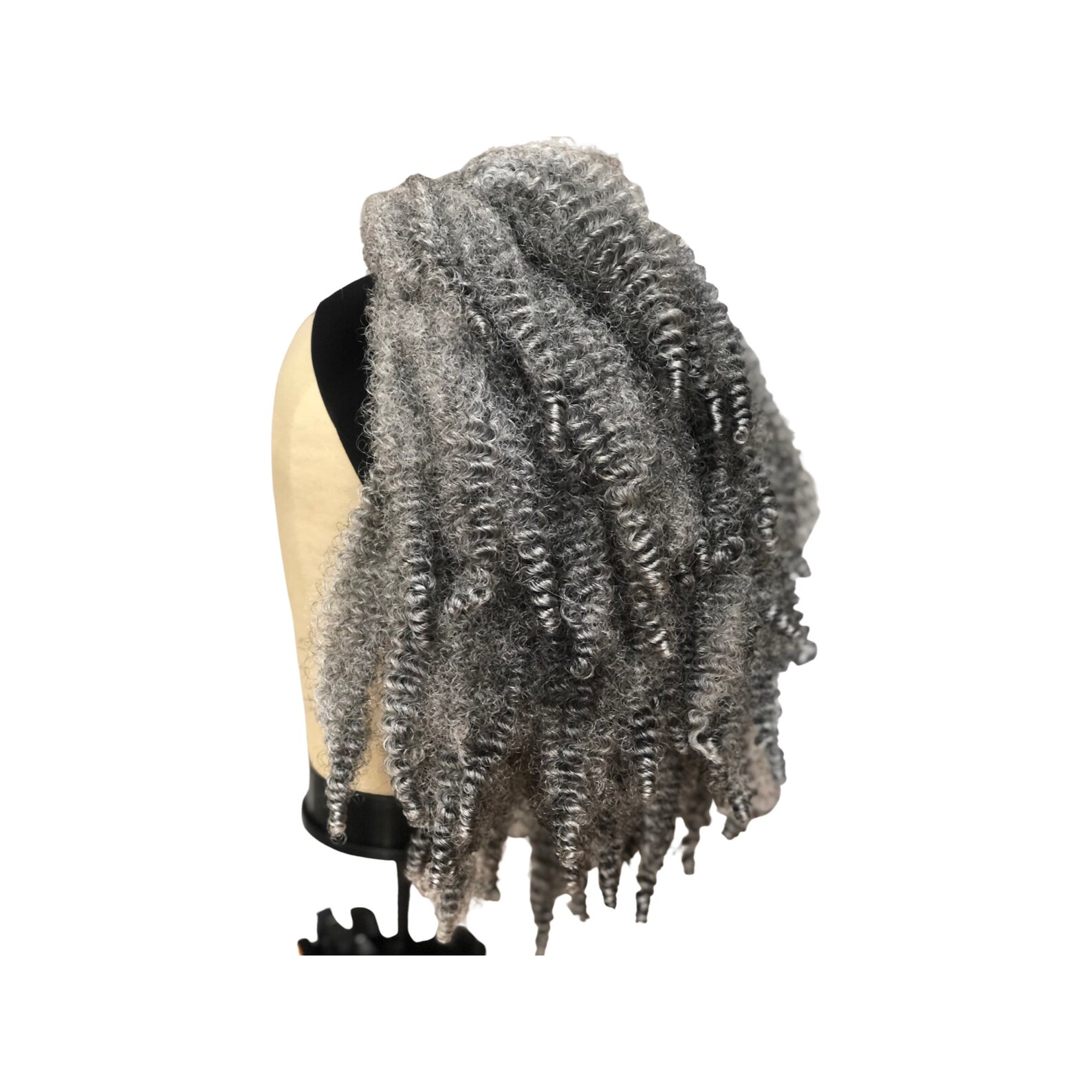 Gray Salt and Pepper Headband Wig Afro Kinky Curly Crochet Etsy