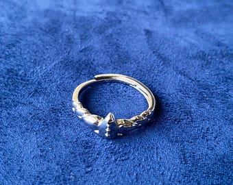 Freezing, Freezing ring, plated with real white gold, Freezing adjustable ring, Freezing