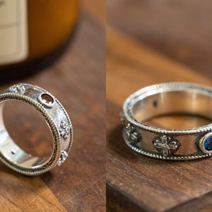 Anillo Howls hecho a mano con incrustaciones de diamantes brillantes Anillos de pareja de plata esterlina S925, respetuosos con el medio ambiente,