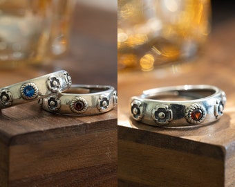 couple rings S925 silver,All-over sterling silver Howls ring inlaid with shiny diamonds adjustable ring,Not allergic