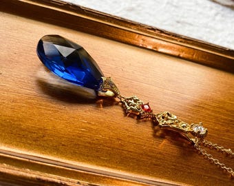 Howl’s blue drop necklace，emerald earrings，Howl Jewelry