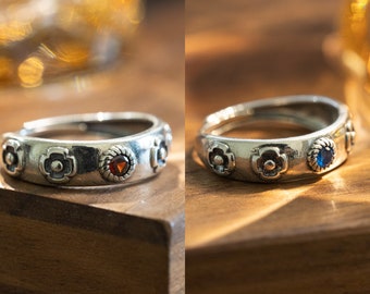 All-over sterling silver Howls ring inlaid with shiny diamonds couple rings S925 silver,adjustable ring,Not allergic