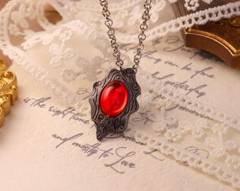 Devil May Cry Dante perfect amulet,Gamer gift,anime necklace,DMC cosplay jewelry, anime,Dante Vergil red crystal pendant necklace