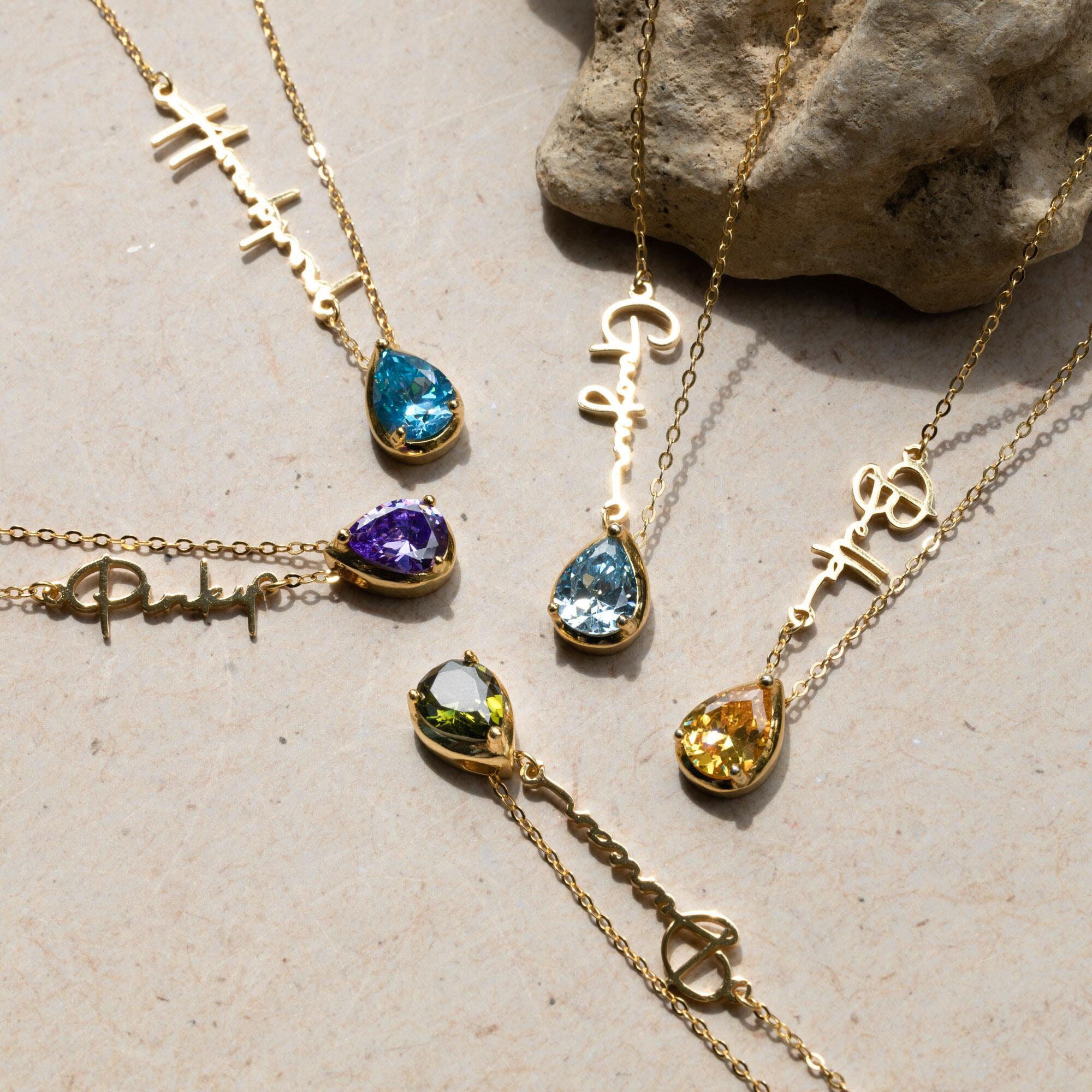 birthstone name necklace,birthstone jewelry,engraved,New Mom Gift,Handmade Alexandrite Birthstone,Thanksgiving gift,Christmas gifts