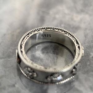 A SET howls ring inlaid with shiny diamonds JOJOXIN All-over sterling silver couple rings S925 silver,Not allergic,shipping from USA image 3